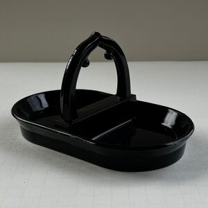 Black Glass Nut/Relish Tray